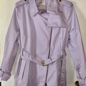 Light Purple Michael Kors Trench Coat Jacket Belted XXL